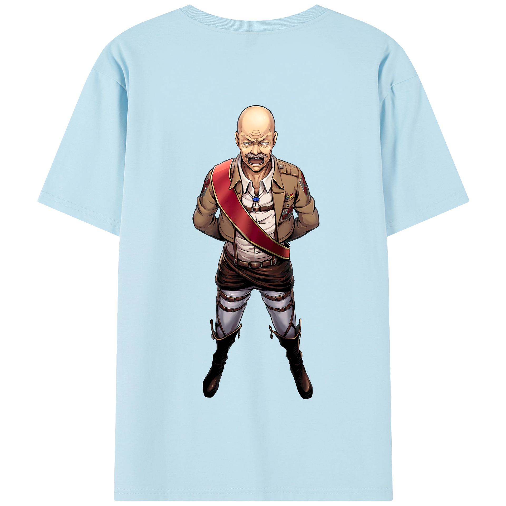 （画像用） 進撃の巨人 ドット·ピクシス Attack on Titan Dot Pixis 綿100％半袖Tシャツ（背面プリント）